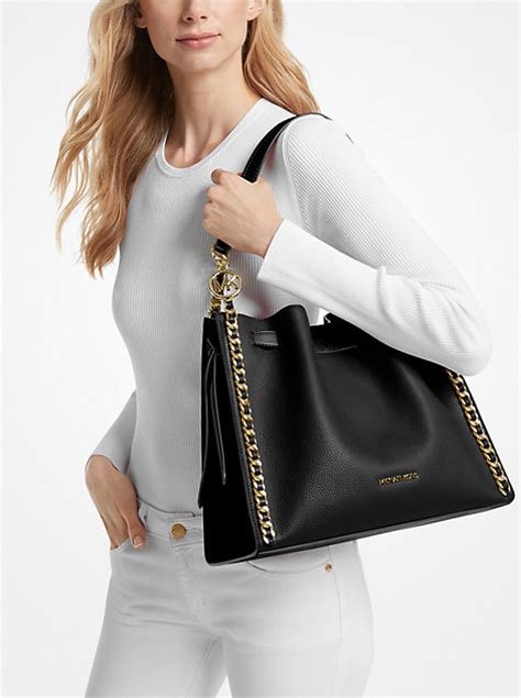 michael kors outlet mina large chain shoulder bag|Michael Kors shoulder crossbody bag.